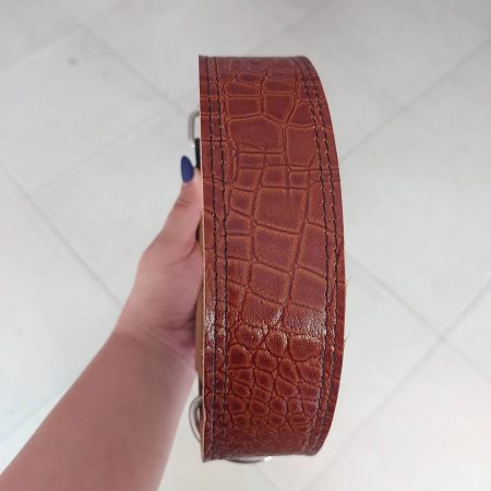 قلاده گردنی سگ چرم سانت وسط چاپدار