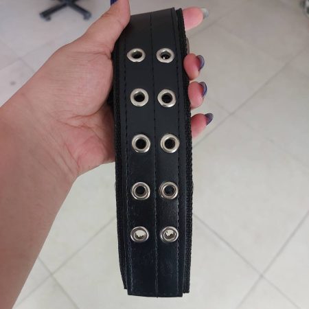 قلاده گردنی سگ چرم و برزنت نوک تخت 5 سانت