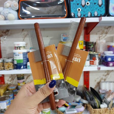 شانه گره بازکن یک طرفه سگ و گربه با دسته پلاستیکی