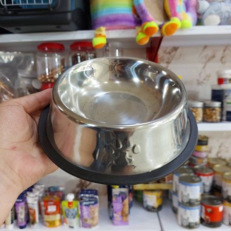 ظرف آب و غذا سگ و گربه تمام استیل اسمال