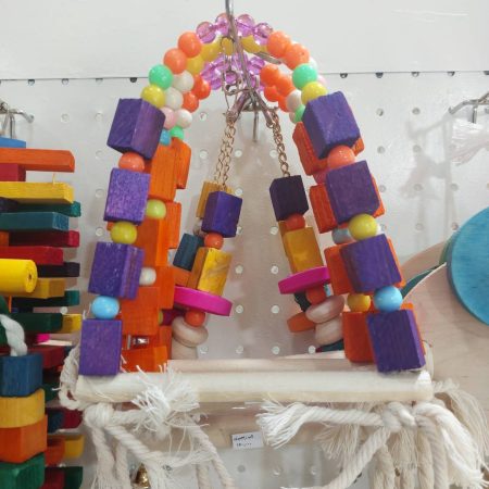 تاب رنگی چوبی تاب مخصوص پرنده